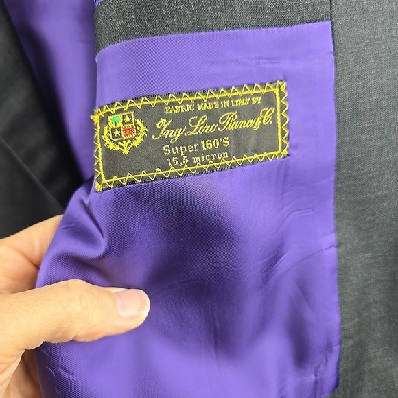 Loro Piana Sport Coat Jacket Men 48 R Gray Super 160's Wool Black Gold‎ Buttons - Picture 3 of 12